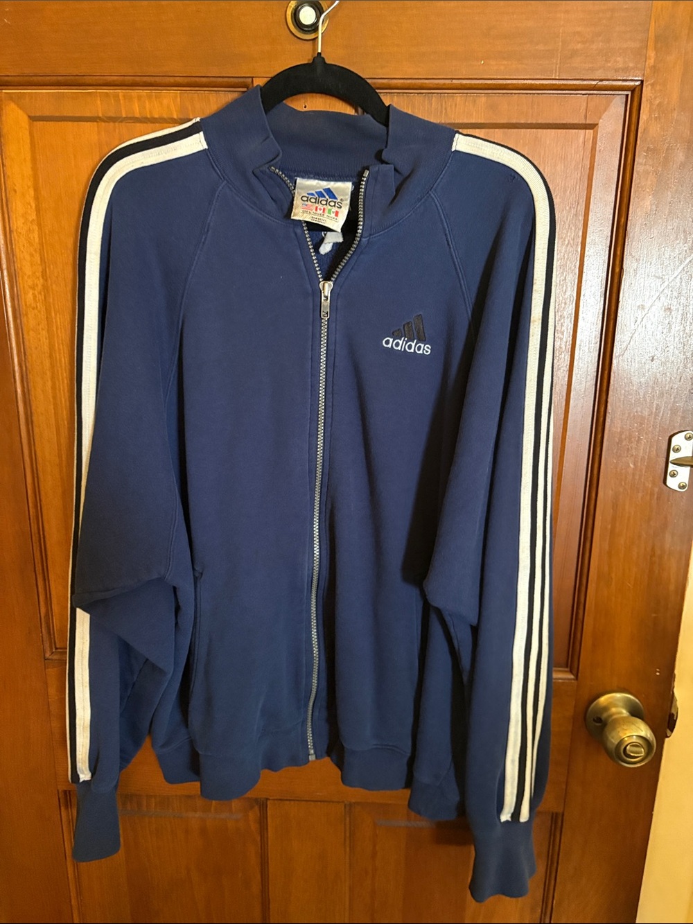 Adidas Vintage Blue track jacket size Large/blue